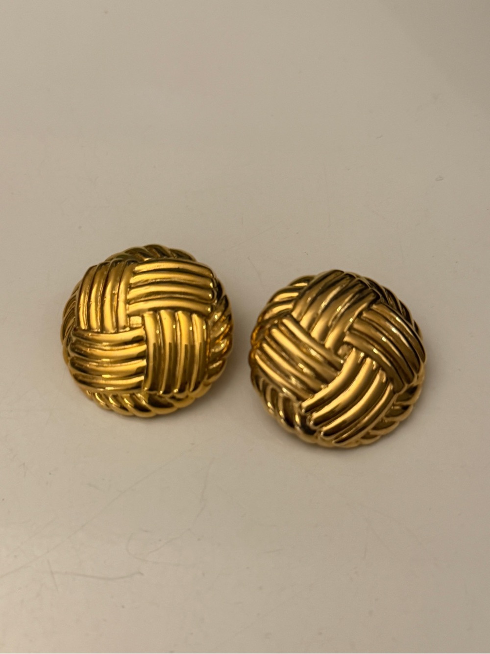 Vintage Clip On Earrings Gold
